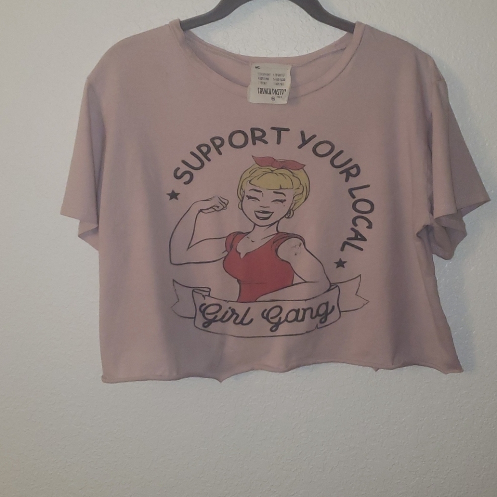 French Pastry Graphic Crop top